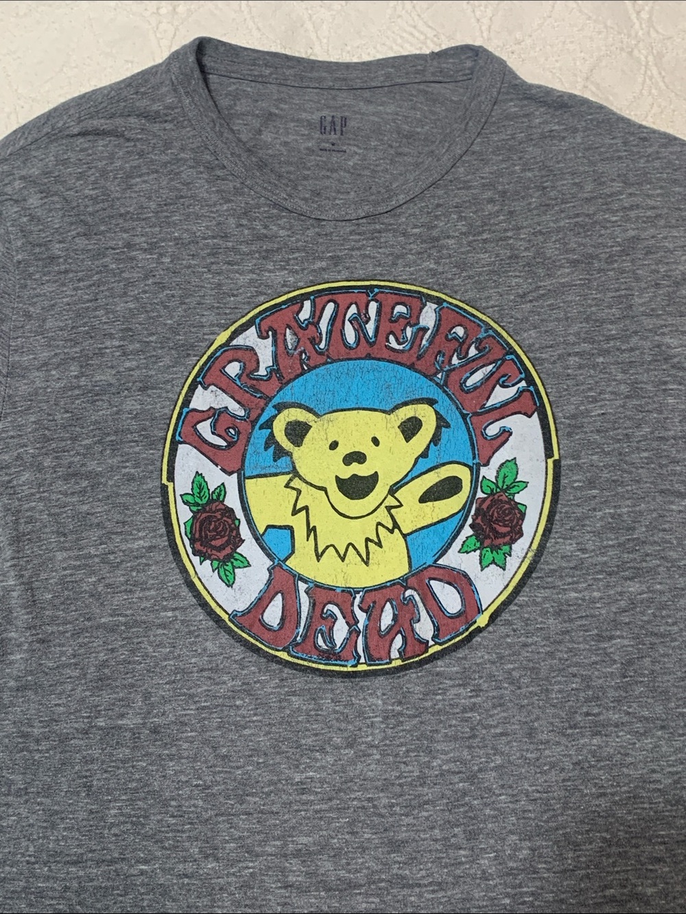Grateful Dead Single-Stitched Graphic Tee with Bear Motif